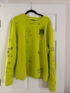 2022 AMIRI Army Stencil Crew Lime